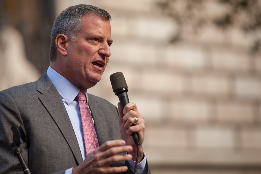 New York mayor Bill De Blasio has been expected to deal with a housing crisis in his city with little federal help. Credit: Kevin Case, Flickr