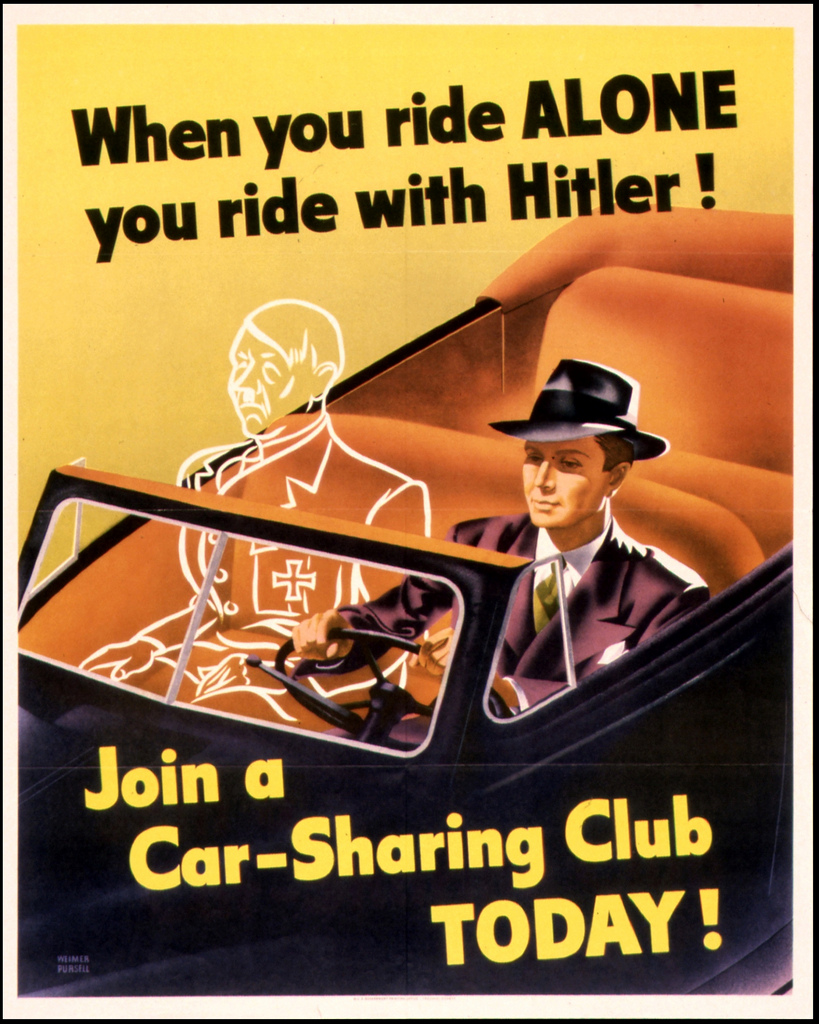 Car-Sharing Club Poster by Weimer Pursell (1943), US Government Printing Office, via Flickr (John December)